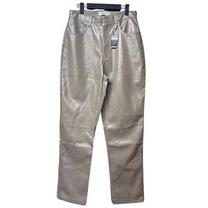 NWT - Abercrombie and Fitch 90's Straight Ultra High Rise Vegan Leather Pants